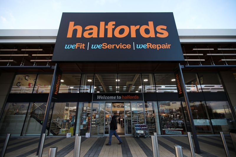FILE PHOTO: A view of the Halfords store front in Rugby