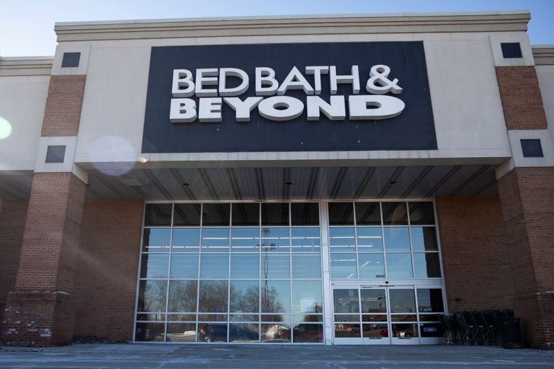 An exterior view shows a Bed Bath & Beyond store in Novi, Michigan