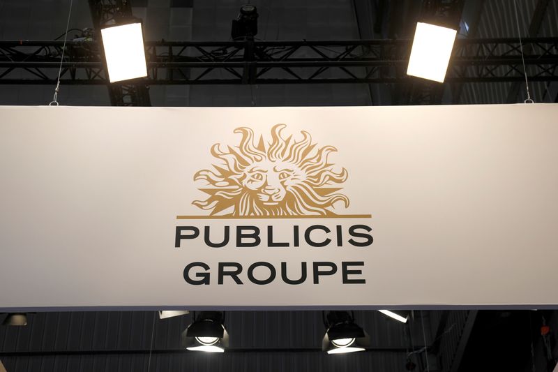 FILE PHOTO: FILE PHOTO: Logo of Publicis is seen at VivaTech fair in Paris