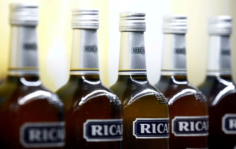 FILE PHOTO: Bottles of the Ricard aniseed-flavoured alcoholic drink