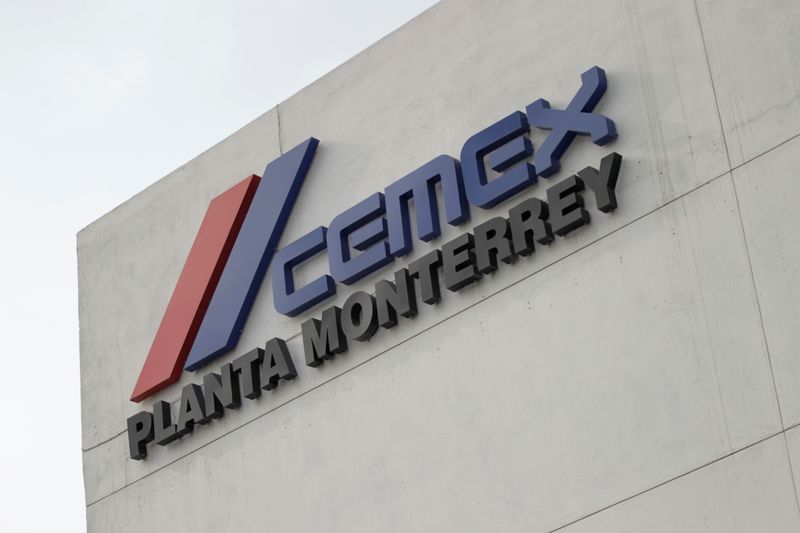 FILE PHOTO: FILE PHOTO: The logo of Mexican cement maker CEMEX is pictured at its plant in Monterrey