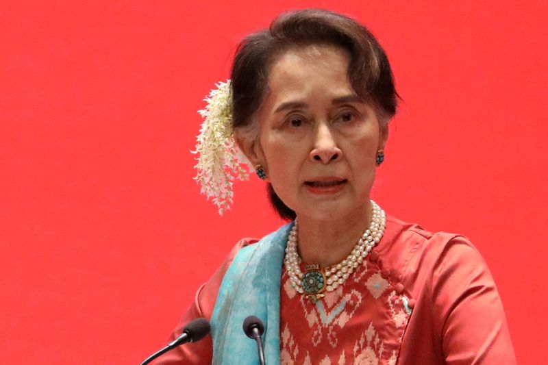 FILE PHOTO: Myanmar's State Counsellor Aung San Suu Kyi attends Invest Myanmar in Naypyitaw