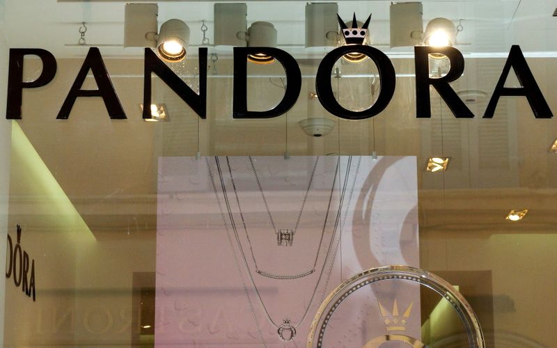 FILE PHOTO: The Pandora logo is seen in jewellery shop in downtown Rome