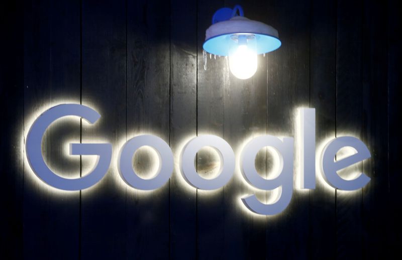 FILE PHOTO: Logo of Google is seen in Davos