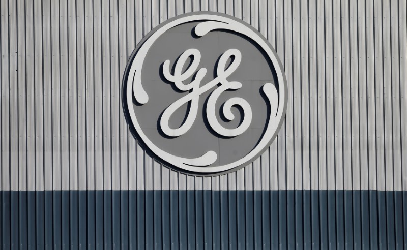 FILE PHOTO: The logo of U.S. conglomerate General Electric is pictured at the site of the company's energy branch in Belfort, France