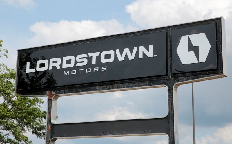 FILE PHOTO: A Lordstown Motors sign is seen outside the Lordstown Assembly Plant