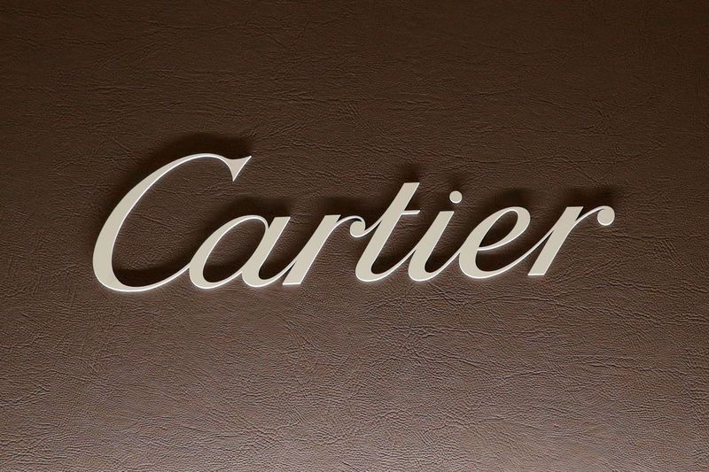 ARCHIV: Logo von Cartier, das zur Richemont-Gruppe gehört, auf der Uhrenmesse 