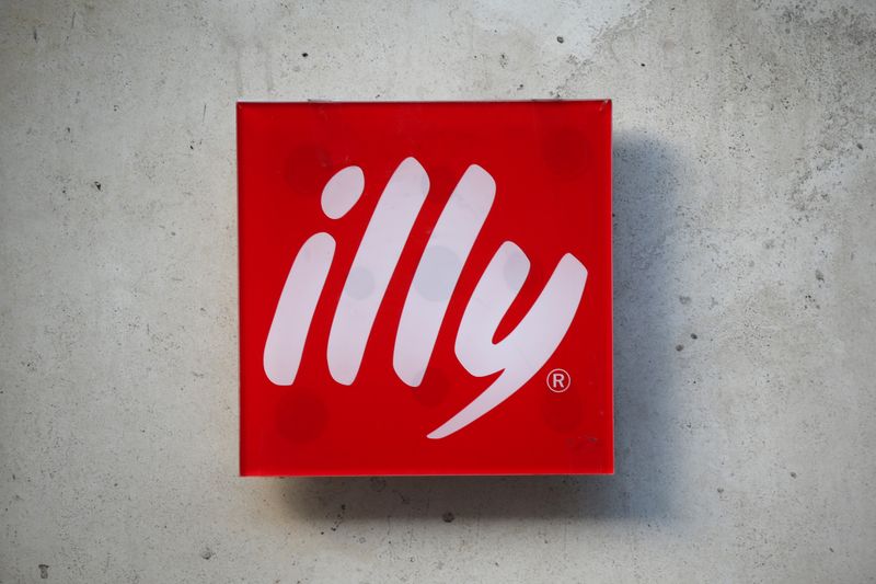 FILE PHOTO: The logo of Italian illy coffee is seen in Paris