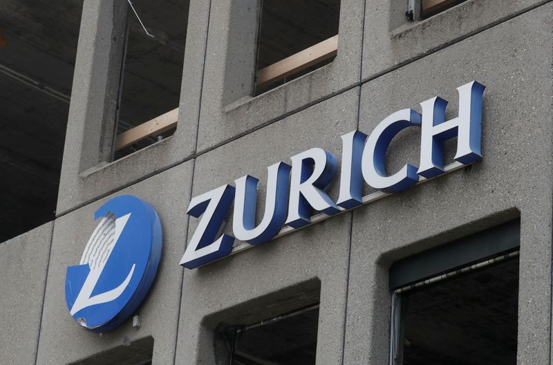 FILE PHOTO: Logo of Zurich Insurance is seen at a former office building in Zurich