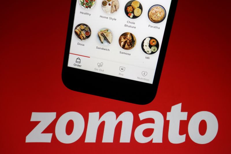 FILE PHOTO: Illustration picture of Indian food delivery company Zomato