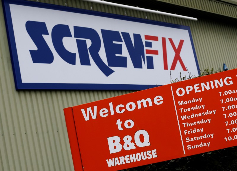 FILE PHOTO: Signs outside the B&Q and Screwfix stores in Loughborough
