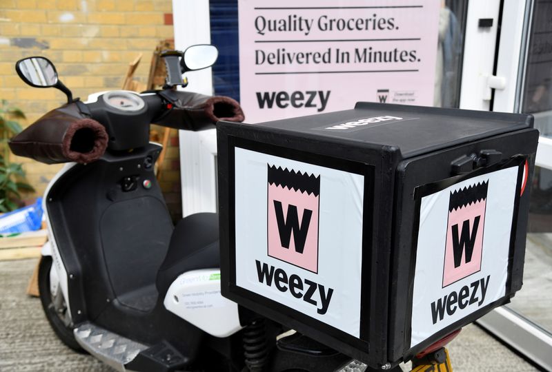 Groceries processed and delivered by online supermarket Weezy in London
