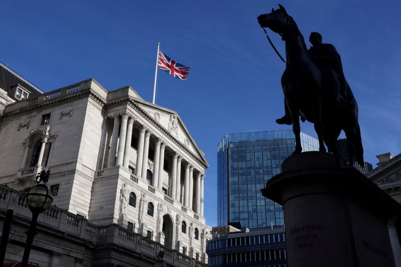 FILE PHOTO: General view of the Bank of England in London, Britain