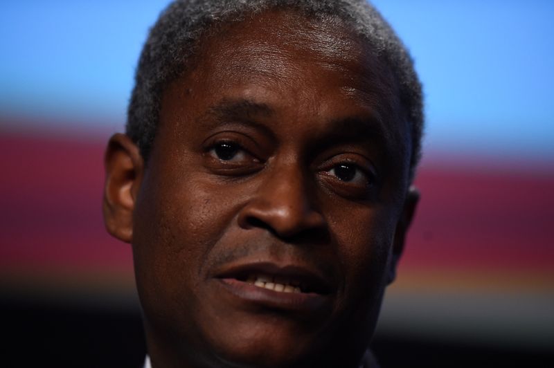 FILE PHOTO: President and Chief Executive Officer of the Federal Reserve Bank of Atlanta Raphael W. Bostic speaks at a European Financial Forum event in Dublin