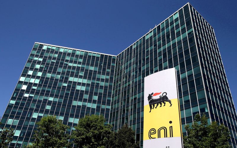 FILE PHOTO: Eni's logo is seen in front of its headquarters in San Donato Milanese
