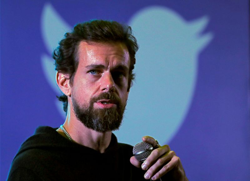 FILE PHOTO: FILE PHOTO: Twitter CEO Jack Dorsey addresses students during a town hall at the Indian Institute of Technology (IIT) in New Delhi