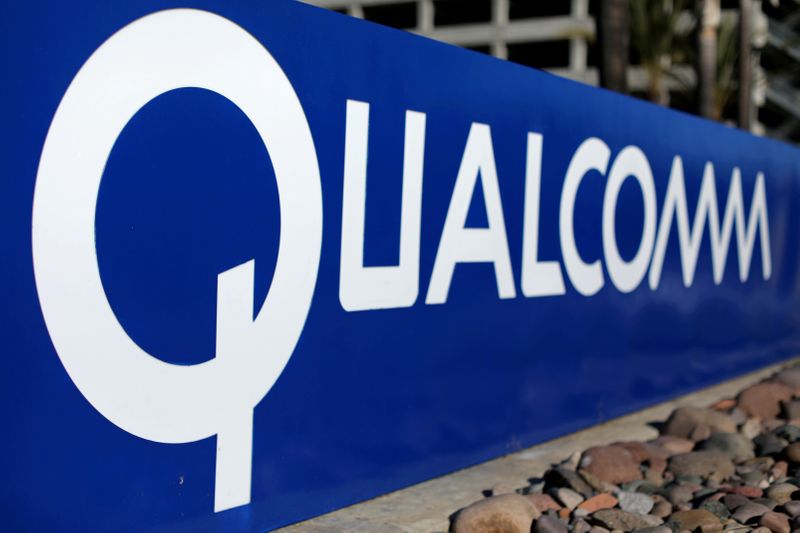 FILE PHOTO: A sign on the Qualcomm campus is seen in San Diego