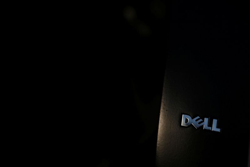 FILE PHOTO: The logo of a Dell laptop computer is pictured in Pasadena