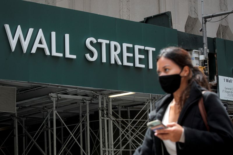FILE PHOTO: A Wall St. sign is seen near the NYSE in New York