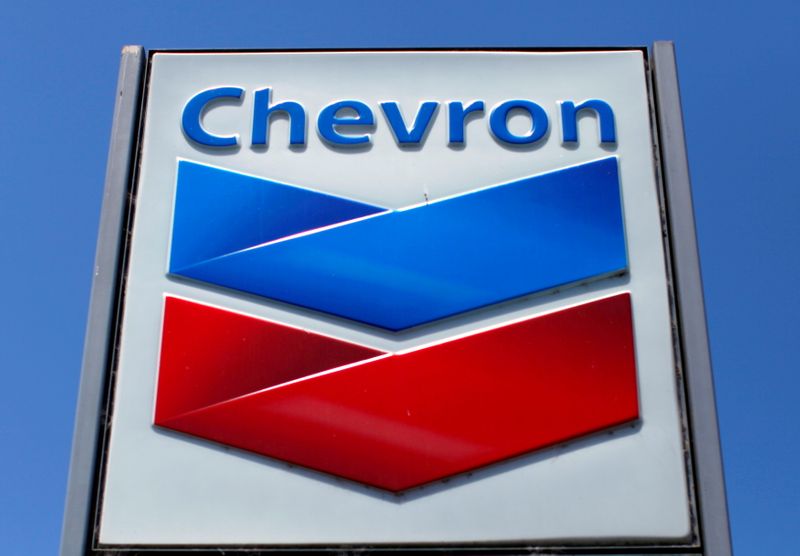 FILE PHOTO: FILE PHOTO: A Chevron gas station sign is seen in Del Mar, California