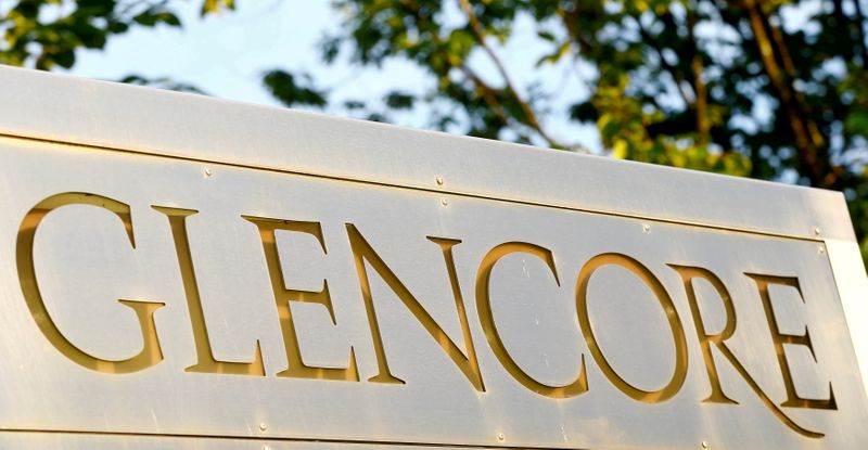 FILE PHOTO: The logo of commodities trader Glencore is pictured in Baar