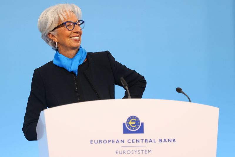 FILE PHOTO: ECB President Lagarde takes part in a news conference, in Frankfurt