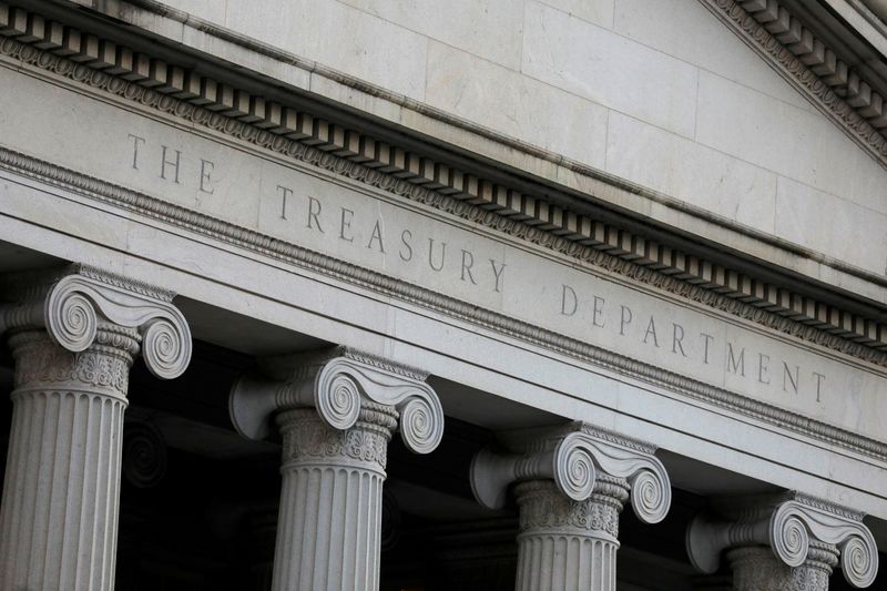 FILE PHOTO: The United States Department of the Treasury is seen in Washington, D.C.