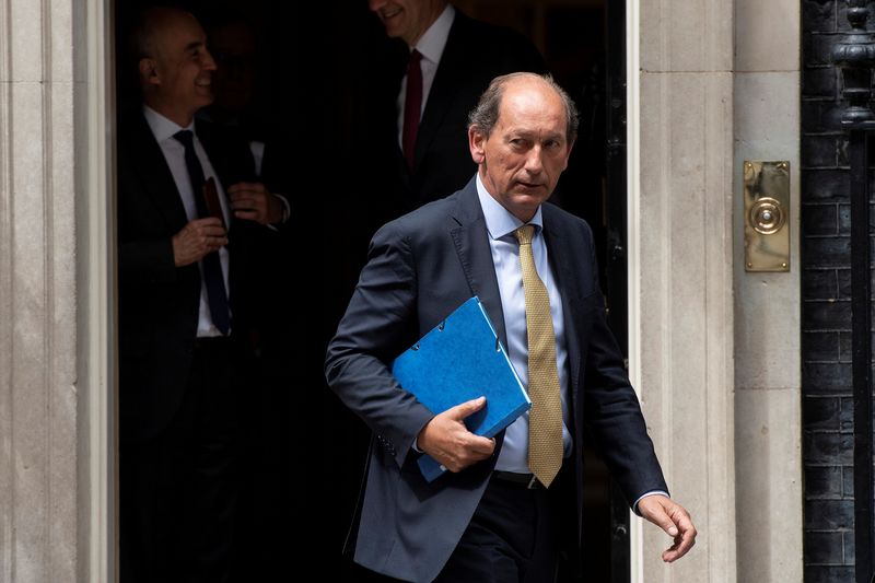 Paul Bulcke, Chairman of Nestle, leaves 10 Downing Street in London