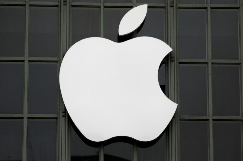 FILE PHOTO: FILE PHOTO: The Apple Inc logo is shown outside the company's 2016 Worldwide Developers Conference in San Francisco