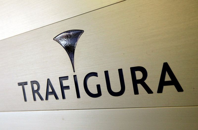 FILE PHOTO: Trafigura logo is pictured in the company entrance in Geneva