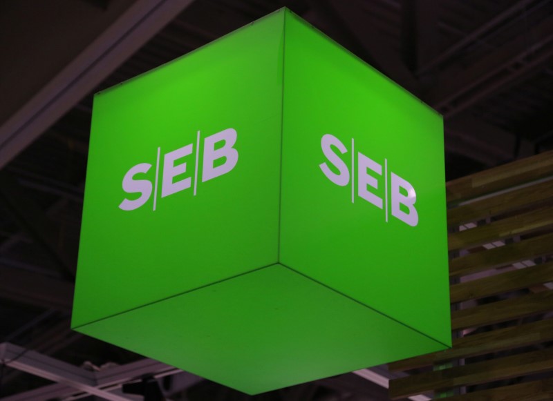 FILE PHOTO: The logo for Nordic bank SEB Group is seen at the SIBOS banking and financial conference in Toronto