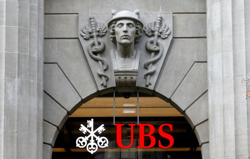 FILE PHOTO: The logo of Swiss bank UBS is seen in Zurich