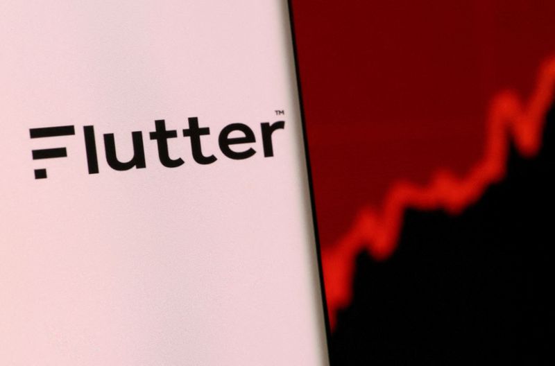 FILE PHOTO: Illustration shows smartphone with Flutter's logo displayed