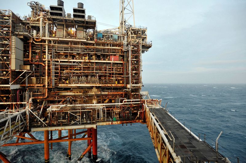 FILE PHOTO: A section of the BP Eastern Trough Area Project oil platform is seen in the North Sea, around 100 miles east of Aberdeen