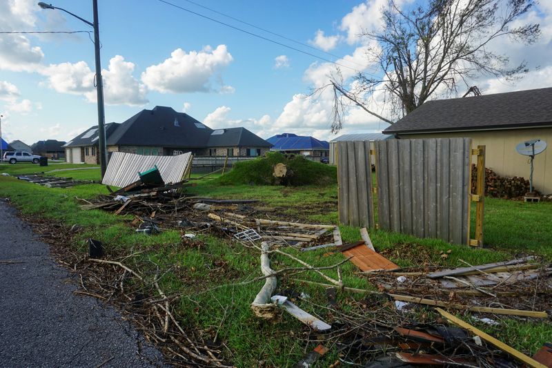 FILE PHOTO: Damage to homes is seen following Hurricane Ida in Houma, Louisiana