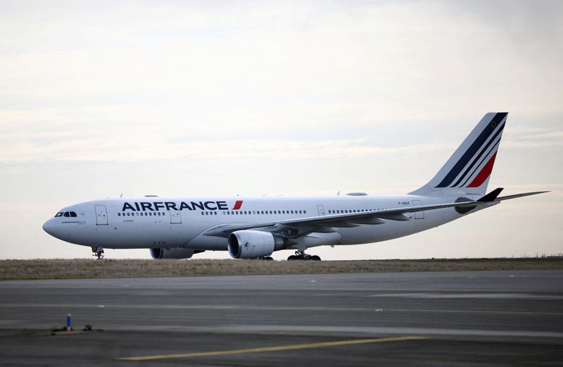 An Air France Airbus A330 airplane takes off from Paris Charles de Gaulle airport near Paris