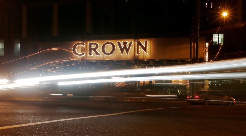 FILE PHOTO: Traffic passes by the Crown Casino complex in Melbourne