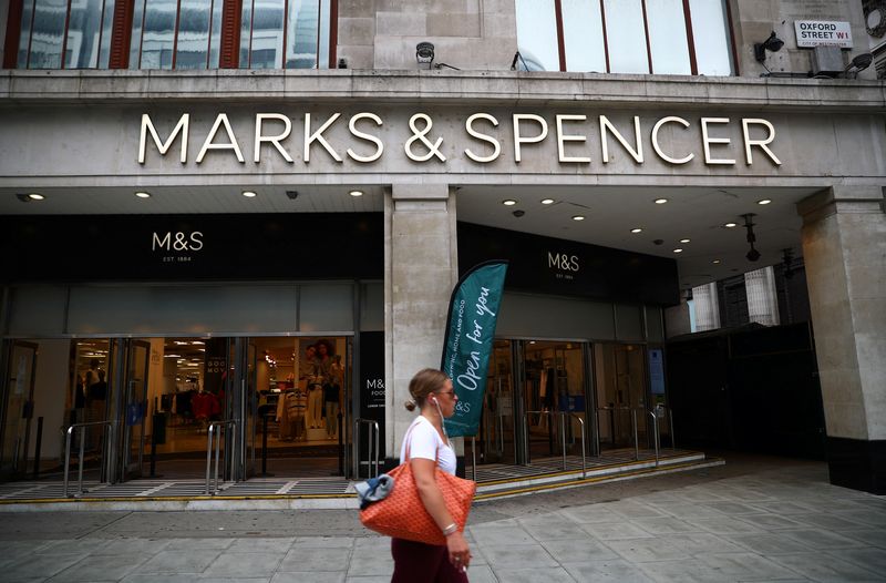 Entrance to a Marks and Spencer store is pictured at the Oxford Street, in London