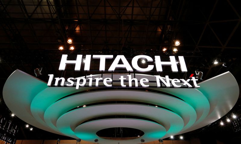 Logo of Hitachi Ltd. is pictured at CEATEC JAPAN 2016 in Chiba