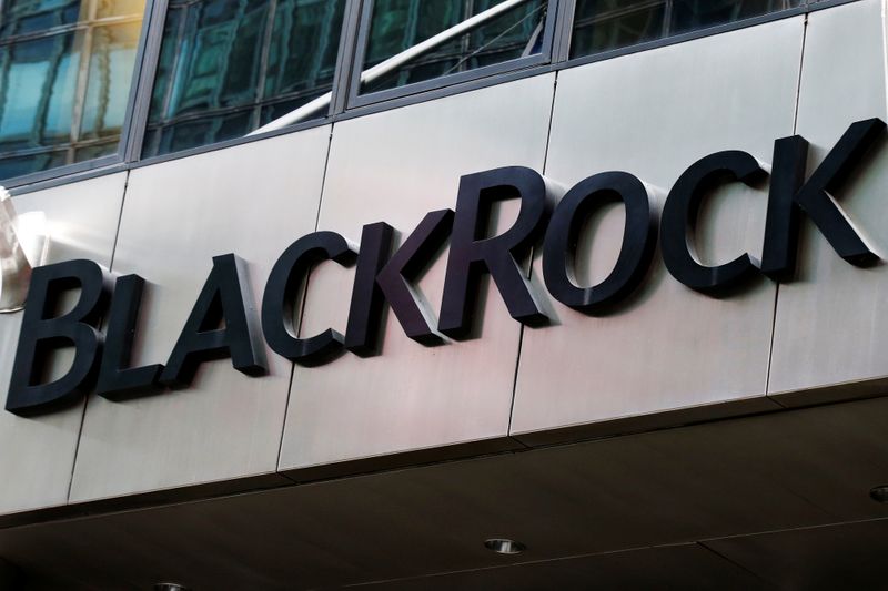 Il logo Blackrock a New York 