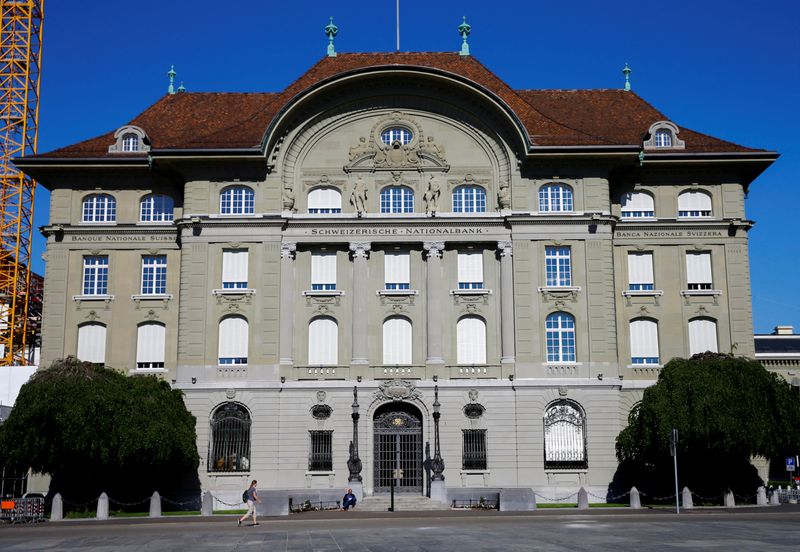 General view shows a building of the Swiss National Bank (SNB) in Bern