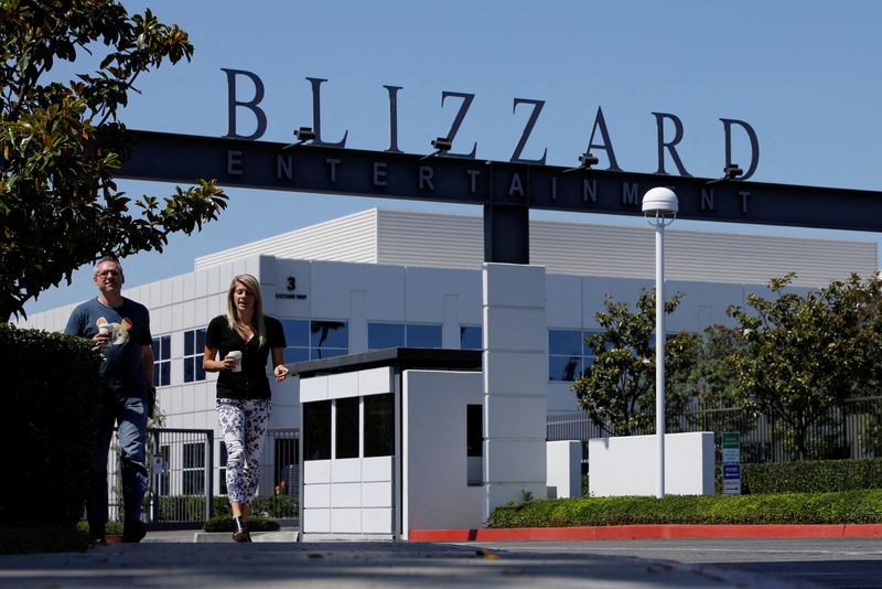 FILE PHOTO: The entrance to the Activision Blizzard Inc. campus is shown in Irvine, California