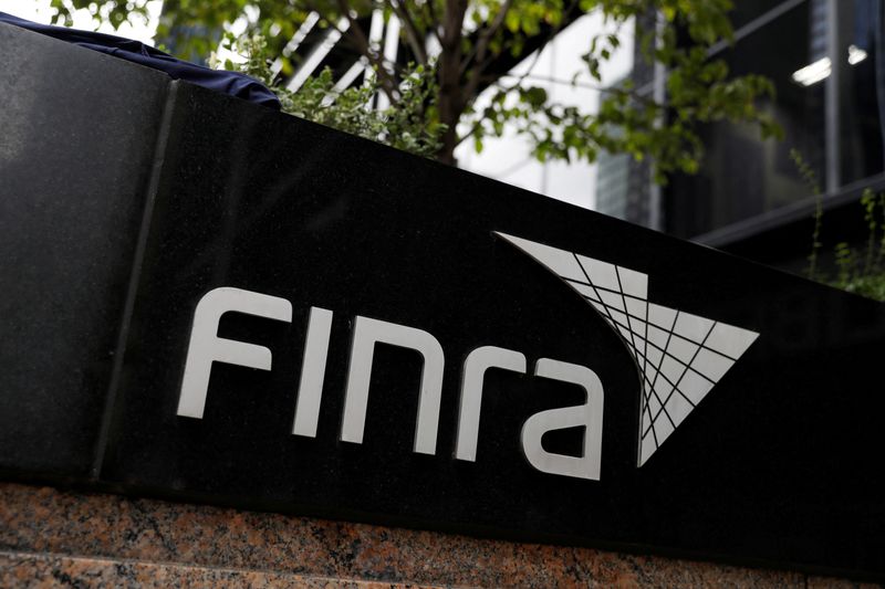 FILE PHOTO: Signage is seen outside of the Financial Industry Regulatory Authority (FINRA) offices in Manhattan, New York City