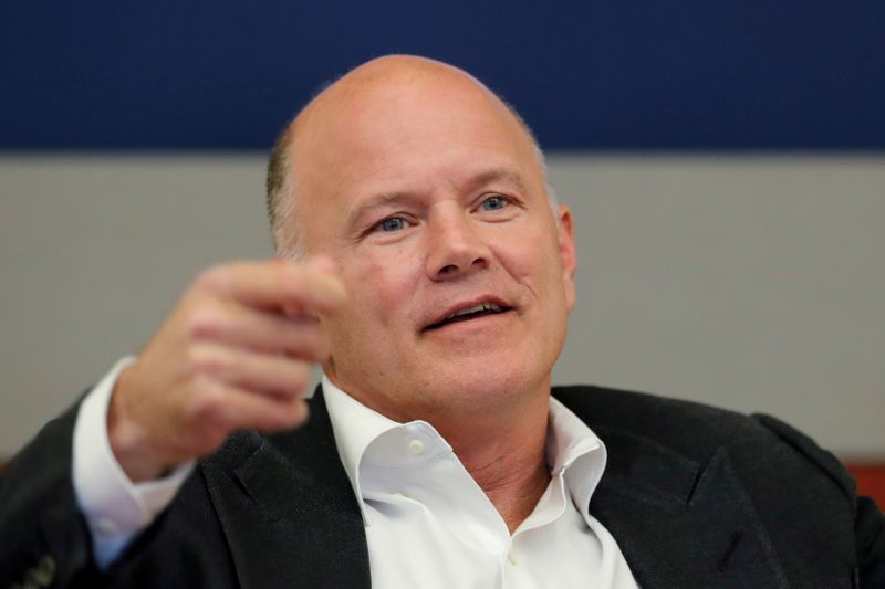 FILE PHOTO: Mike Novogratz, Galaxy Digital founder, speaks during a Reuters investment summit in New York City