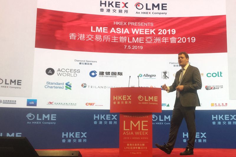 FILE PHOTO: Matt Chamberlain, CEO of the London Metal Exchange (LME), attends the LME Asia Week in Hong Kong