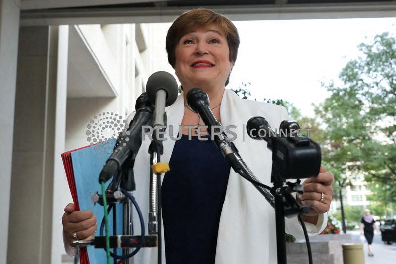 International Monetary Fund Managing Director Georgieva arrives for her first day in her new post at IMF headquarters in Washington