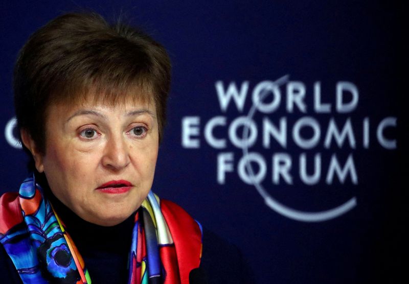 FILE PHOTO: IMF news conference ahead of the World Economic Forum (WEF) in Davos