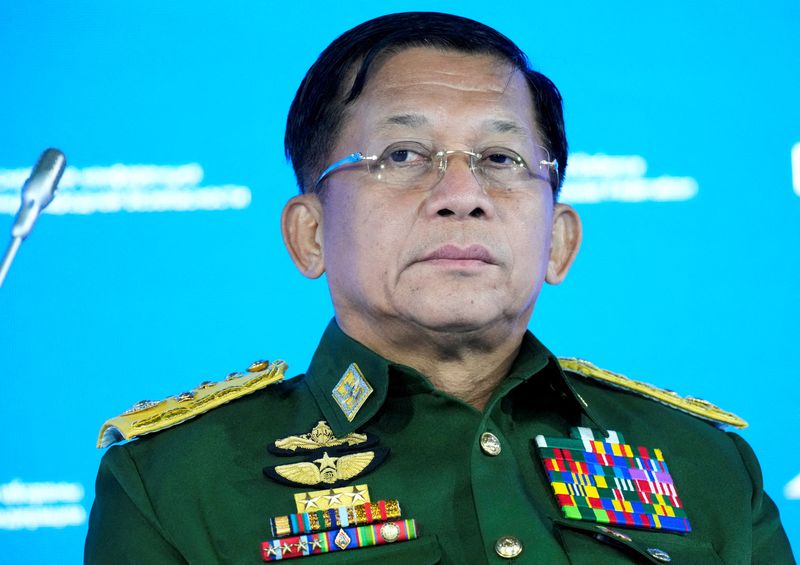 FILE PHOTO: Commander-in-Chief of Myanmar's armed forces, Senior General Min Aung Hlaing attends the IX Moscow conference on international security in Moscow