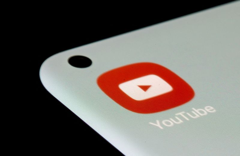 FILE PHOTO: YouTube app is seen on a smartphone in this illustration