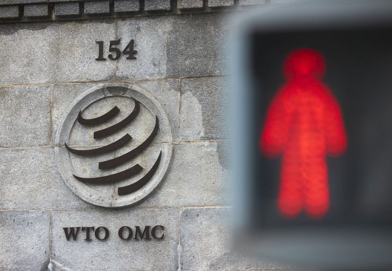 FILE PHOTO: A logo is pictured on the WTO in Geneva
